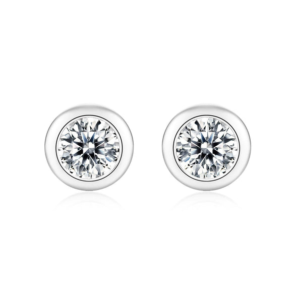 Wholesale Moissanite Inlaid Geometric S925 Silver Stud Earrings For Women