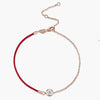 Wholesale Moissanite Inlaid Geometric Style S925 Silver Women's Bubble Red Rope Bracelet