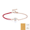 Wholesale Moissanite Inlaid Geometric Style S925 Silver Women's Bubble Red Rope Bracelet