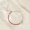 Wholesale Moissanite Inlaid Geometric Style S925 Silver Women's Bubble Red Rope Bracelet