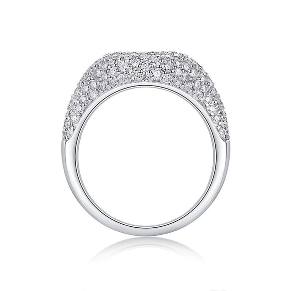 Wholesale Moissanite Inlaid 925 Silver Geometric Fashion Light Luxury Ring For Children