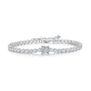Wholesale Moissanite Inlaid 925 Silver Geometric Fashion Tennis Bracelet With Cuban Chain