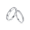 Wholesale Moissanite Inlaid 925 Silver Geometric Minimalist Unisex Couple Ring