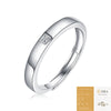 Wholesale Moissanite Inlaid 925 Silver Geometric Minimalist Unisex Couple Ring