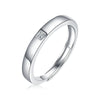 Wholesale Moissanite Inlaid 925 Silver Geometric Minimalist Unisex Couple Ring