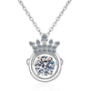 Wholesale Moissanite Necklace S925 Sterling Silver Crown Beating Heart Electroplated