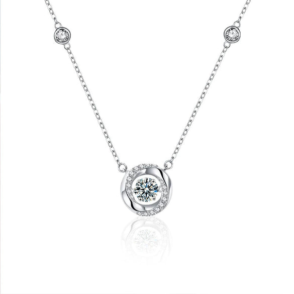 Wholesale Moissanite Necklace S925 Sterling Silver Geometric Mobius Women's Fashion Necklace