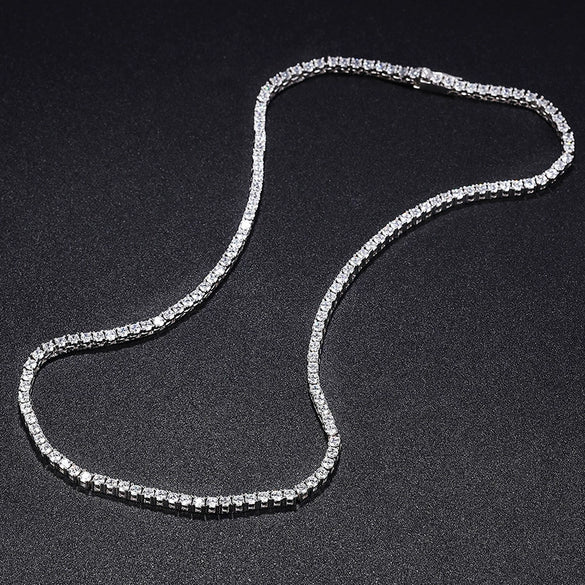 Wholesale Moissanite Necklace Silver Geometric Hip Hop Style For Women