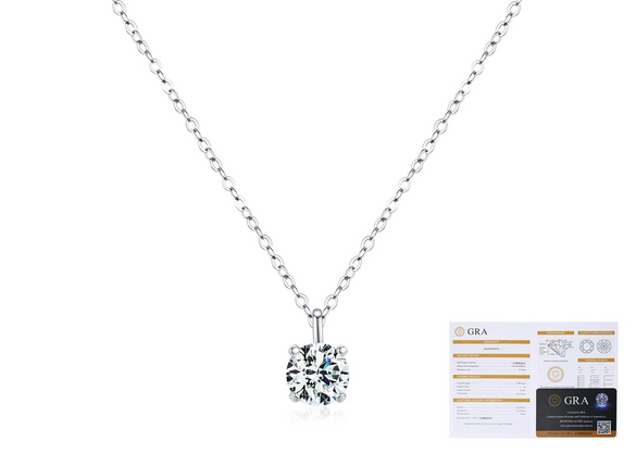 Wholesale Moissanite Necklace 925 Sterling Silver Geometric Style Seiko Women's Clavicle Chain