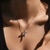 Wholesale Moissanite Necklace 925 Sterling Silver Old Money Style Cross Clavicle Chain For Women