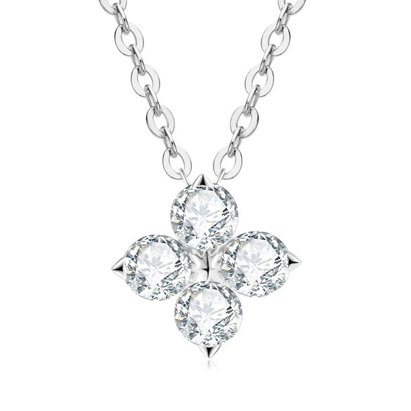 Wholesale Moissanite Necklace With Fourleaf Clover Design S925 Sterling Silver Electroplated Ochain For Women Geometric Style