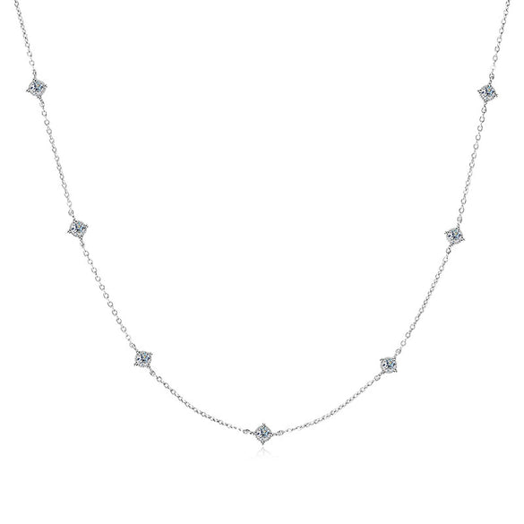 Wholesale Moissanite Necklace With 925 Silver Pendant Geometric Style Electroplated Ochain