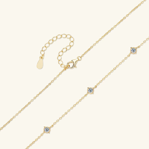 Wholesale Moissanite Necklace With 925 Silver Pendant Geometric Style Electroplated Ochain
