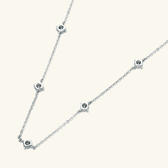 Wholesale Moissanite Necklace With 925 Silver Pendant Geometric Style Electroplated Ochain