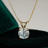 Wholesale Moissanite Pendant Necklace 925 Sterling Silver Four Claw Setting With Flower Pattern 14K Gold Plated