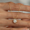 Wholesale Moissanite Pendant Necklace 925 Sterling Silver Four Claw Setting With Flower Pattern 14K Gold Plated