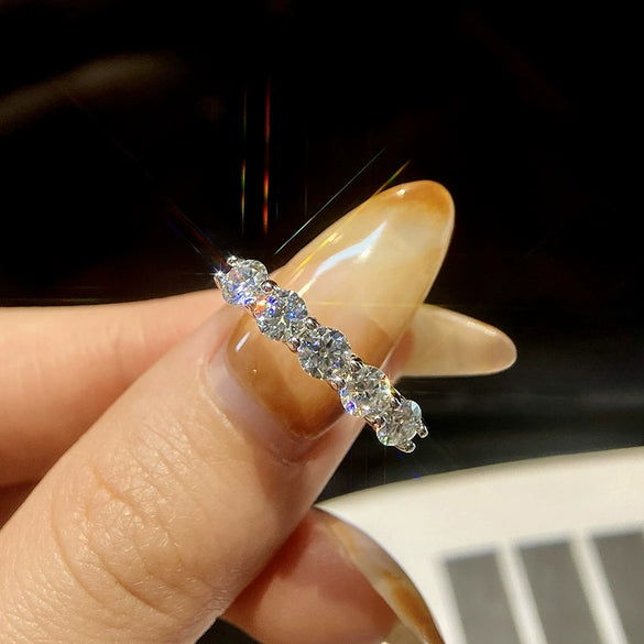 Wholesale Moissanite Ring For Women In Geometric Style With Pt950 Platinum 18K Gold And S925 Silver Electroplated