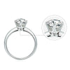 Wholesale Moissanite Ring In S925 Silver With Geometric Shape Classic Six Claw Design And Electroplating Finish For Women