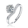 Wholesale Moissanite Ring S925 Silver Geometric Light Luxury Inlay Female Unisex