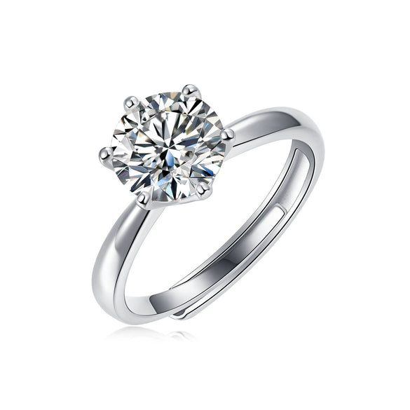Wholesale Moissanite Ring S925 Silver Geometric Light Luxury Inlay Female Unisex