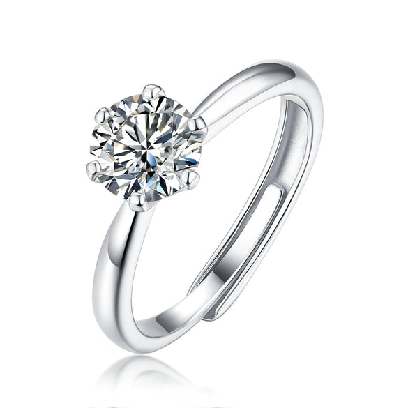 Wholesale Moissanite Ring S925 Silver Geometric Light Luxury Inlay Female Unisex