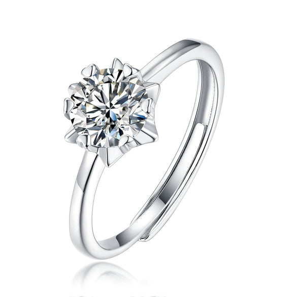 Wholesale Moissanite Ring S925 Silver Geometric Light Luxury Inlay Female Unisex