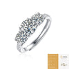 Wholesale Moissanite Ring S925 Silver Geometric Light Luxury Inlay Female Unisex