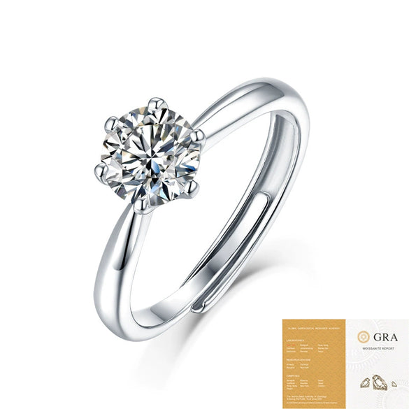 Wholesale Moissanite Ring S925 Silver Geometric Light Luxury Inlay Female Unisex