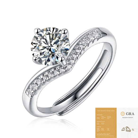 Wholesale Moissanite Ring S925 Silver Geometric Light Luxury Inlay Female Unisex