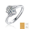 Wholesale Moissanite Ring S925 Silver Geometric Light Luxury Inlay Female Unisex