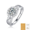 Wholesale Moissanite Ring S925 Silver Geometric Light Luxury Inlay Female Unisex