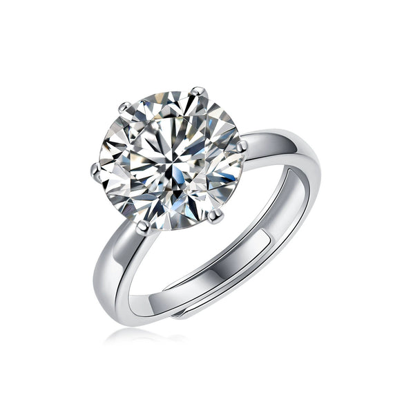 Wholesale Moissanite Ring S925 Silver Geometric Light Luxury Inlay Female Unisex