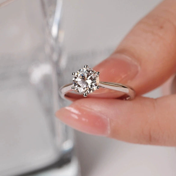 Wholesale Moissanite Ring S925 Silver Geometric Light Luxury Inlay Female Unisex