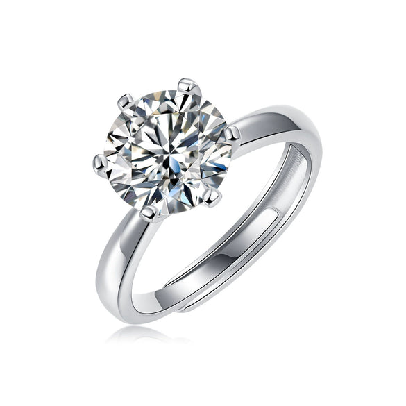Wholesale Moissanite Ring S925 Silver Geometric Light Luxury Inlay Female Unisex