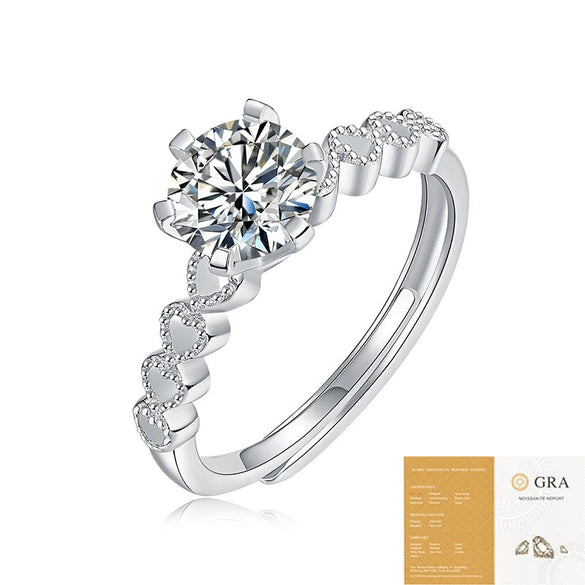 Wholesale Moissanite Ring S925 Silver Geometric Light Luxury Inlay Female Unisex
