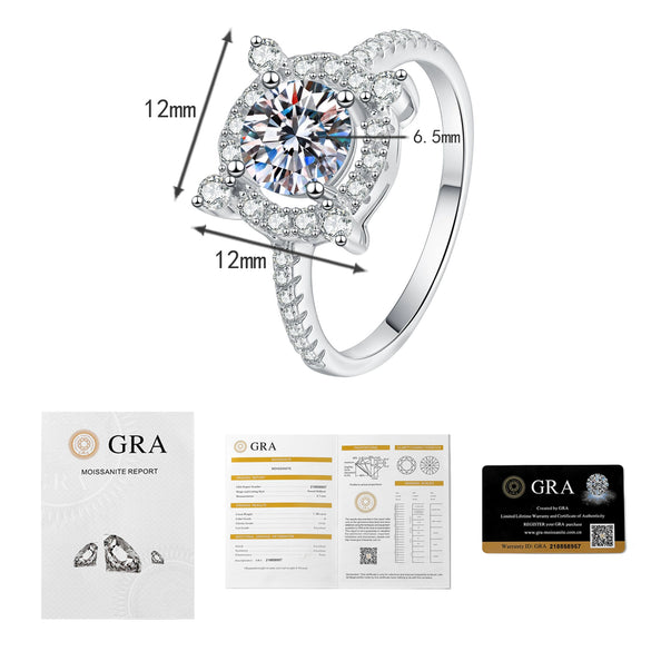 Wholesale Moissanite Ring S925 Sterling Silver Crown Shape Seiko Women's Light Luxury Highend Ring