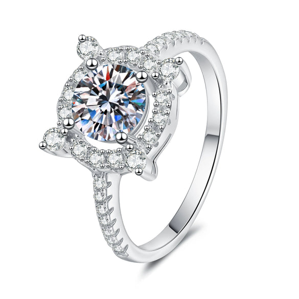 Wholesale Moissanite Ring S925 Sterling Silver Crown Shape Seiko Women's Light Luxury Highend Ring