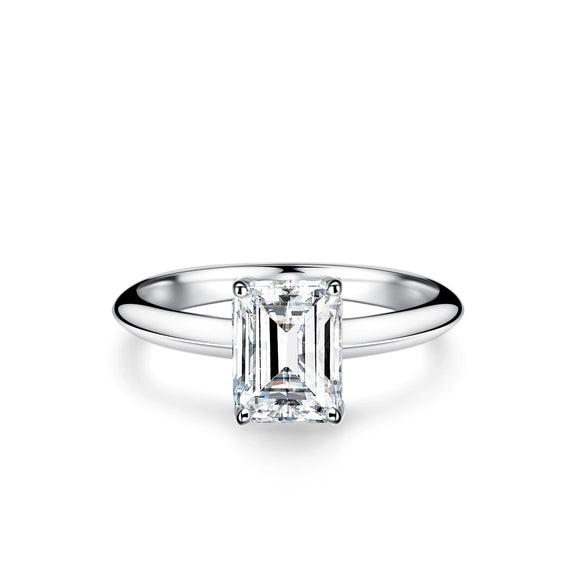 Wholesale Moissanite Ring 925 Silver Minimalist Geometric Emerald Cut For Women