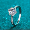 Wholesale Moissanite Ring Simulation Diamond Ring S925 Sterling Silver Classic Sixclaw Star Ring Electroplated