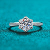 Wholesale Moissanite Ring Simulation Diamond Ring S925 Sterling Silver Classic Sixclaw Star Ring Electroplated