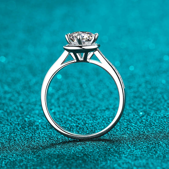 Wholesale Moissanite Ring Simulation Diamond Ring S925 Sterling Silver Classic Sixclaw Star Ring Electroplated