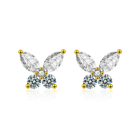 Wholesale Moissanite S925 Sterling Silver Animal Butterfly Simple Style Women's Earrings