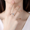 Wholesale Moissanite S925 Sterling Silver Four Leaf Clover And Letter Shape Light Luxury Design Diamond Processing Adjustable Ring For Women