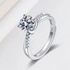 Wholesale Moissanite S925 Sterling Silver Ring Geometric Electroplated For Women