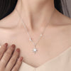 Wholesale Moissanite S925 Sterling Silver Star Pendant Necklace Set With Diamonds Simple Design