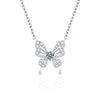Wholesale Moissanite 925 Silver Animalpatterned Light Luxury Butterfly Pendant Necklace