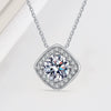 Wholesale Moissanite 925 Silver Classic Square Pendant Necklace Electroplated Geometric Style