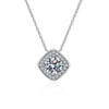 Wholesale Moissanite 925 Silver Classic Square Pendant Necklace Electroplated Geometric Style