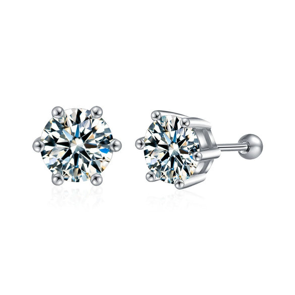 Wholesale Moissanite 225 Silver Geometric Electroplated Earrings