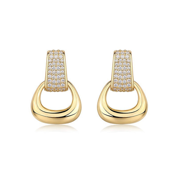 Wholesale Moissanite 925 Silver Geometric Inlay Fashion Earrings For Women
